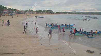 Badung, Bali, Indonesia - April 21, 2026: Balinese Fishermen