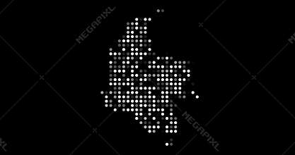 Creative Generative Art Builds Colombia Country Silhouette