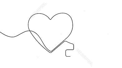 Female icon heart continuous one line animation minimalist