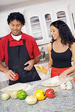 Couple cooking