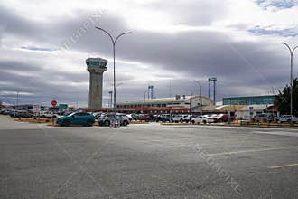 Terminal and Air Traffic Control Tower at Presidente Carlos Ibanez del Campo International Airport in Punta Arenas, Chile