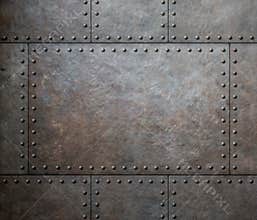 Metal texture with rivets as steam punk background