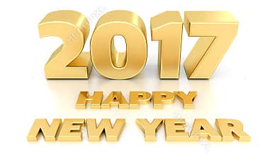 Happy New Year 2017. 3D design