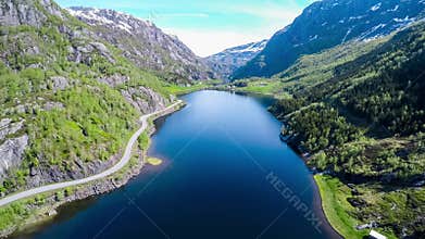 Aerial footage Beautiful Nature Norway