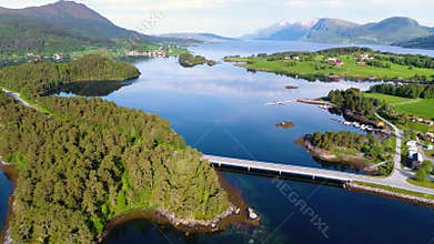 Aerial footage Beautiful Nature Norway