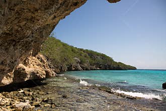 view on the beach and caribbean sea