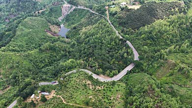 Aerial View Of Khagrachari Mountain Road Bangladesh