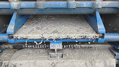 Shale shaker on an offshore oil rig separating the cutting from water based mud