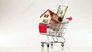 shopping cart and house