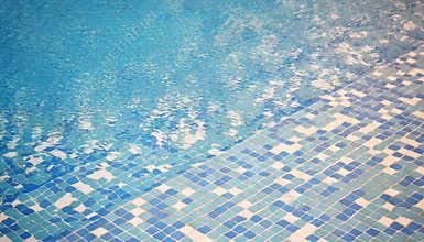 Blue mosaic swimming pool background