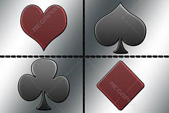 Aqua clubs, hearts, diamonds and spades