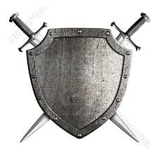 Coat of arms medieval knight shield and sword