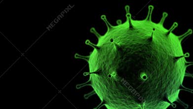 Abstract single virus growing under electronic microscope