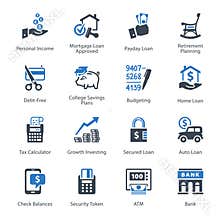 Personal & Business Finance Icons Set 2 - Blue Series