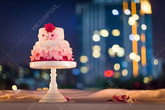 Wedding cake at night