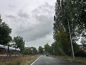 High Speed Tram on Beneluxbaan in Amsterdam South, Netherlands.