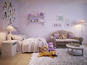 Children's room for girls classic style