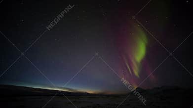 Northern Lights in the Arctic landscape - Spitsbergen, Svalbard