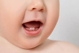 Closeup of a Baby teeth