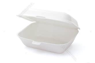 Empty styrofoam meal box