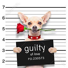 Valentines mugshot dog