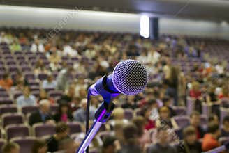 Microphone on the stage and auditorium