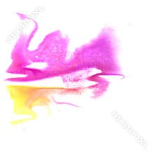 Art Pink, yellow watercolor ink paint blob