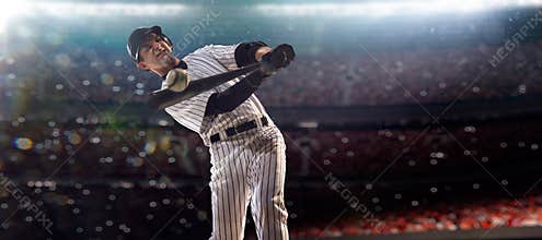 Professional baseball player in action