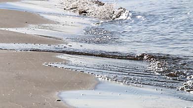 Rolling water of river Waal, the Netherlands
