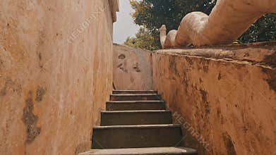 Climbing Ancient Stone Staircase at Taman Sari Water Castle