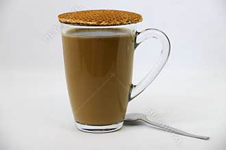 Coffee in a Mug and a Waffle