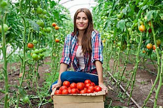 Young smiling agriculture women worker