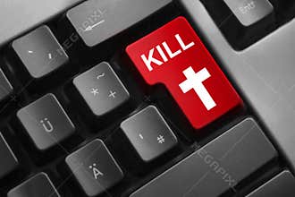 Keyboard red button kill cross symbol