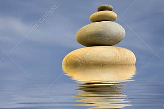 Pile of round stones - zen and health concept