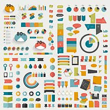 Big collections of info graphics flat design diagrams.