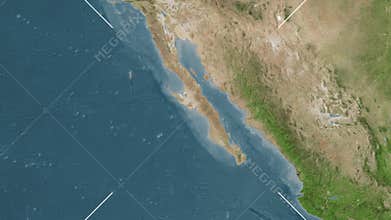 Isla Ana Island in the North Pacific Ocean. Satellite map. Zoom