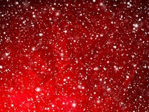 Bright red abstract Christmas background with falling snow