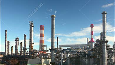 Oil refinery - time lapse