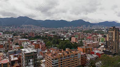 Bogota Cityscape Aerial View Facing Andes Mountains Colombia
