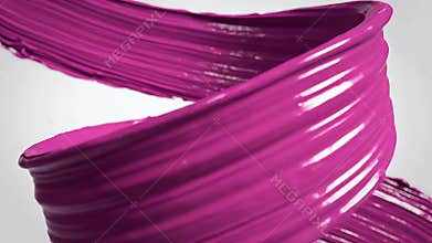 Elegant purple satin fabric corners framing a minimalist white studio background