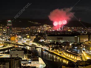 Fireworks at Bilbao festivals