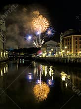 Fireworks at Bilbao festivals