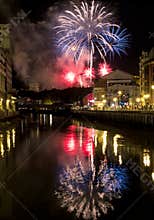 Fireworks at Bilbao festivals