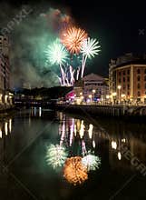 Fireworks at Bilbao festivals