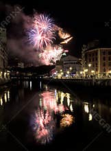Fireworks at Bilbao festivals