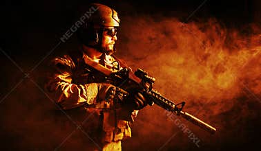 Bearded special forces soldier