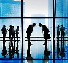 Japanese Business People Greeting Office Working Concept