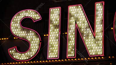 Neon SIN sign marquee