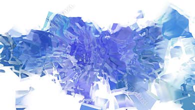 Abstract ice cube plasma spray