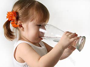 Child drinks water